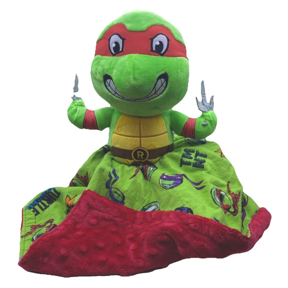 Rare Awesome Ninja Turtles Plush Security Blanket 4 Babies/Toddlers, Minky plush